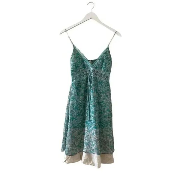 Estam V- Neck Adjustable  Bohemian Festival Spaghetti Straps Floral Dress #1000 - Picture 1 of 15